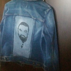 Hand painted Khal Drogo Old Navy jean jacket
